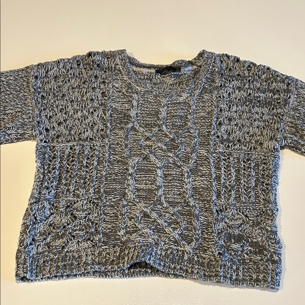 Prana Gray Cable Knit Women's Sweater